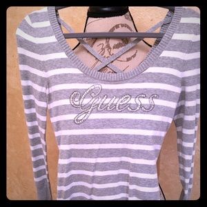 COPY - Guess grey/white striped sweater